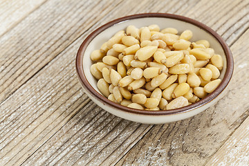 Image showing bowl of pine nuts