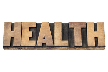 Image showing health word in wood type