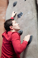 Image showing rock climbing indoors