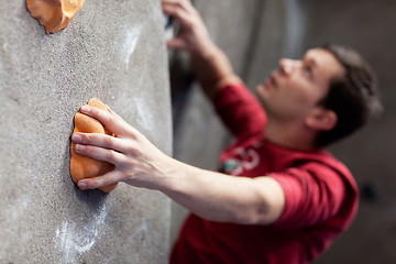Image showing rock climbing indoors