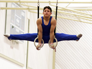 Image showing Gymnast on rings