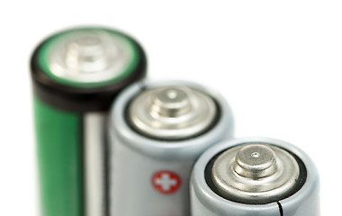 Image showing Three batteries close up