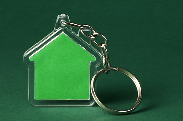 Image showing Keychain with figure of green house