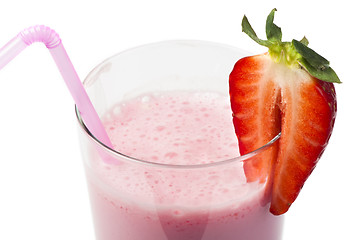 Image showing Strawberries milk shake