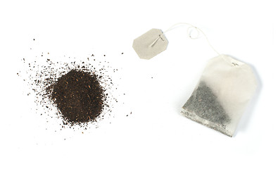 Image showing Tea bag with white label 