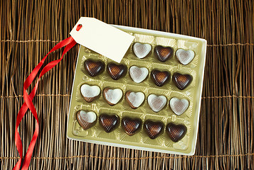 Image showing Chocolates in the shape of hearts