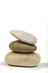 Image showing Stacked stones white isolated