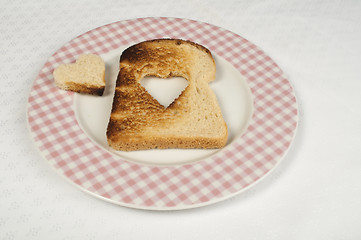 Image showing Toast with heart-shaped