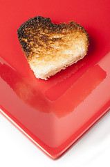 Image showing Toast with heart-shaped