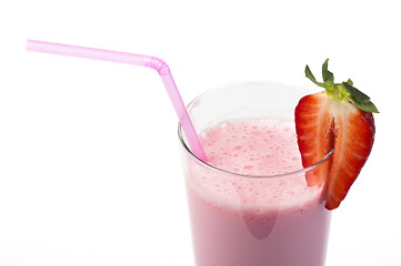 Image showing Strawberries milk shake