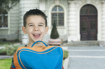 Image showing Boy with schoolbag