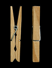 Image showing Clothes natural wooden peg