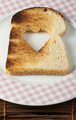 Image showing Toast with heart-shaped