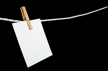 Image showing Note paper hooked on a rope