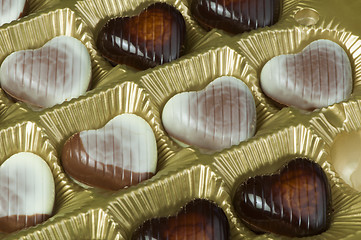 Image showing Chocolates in the shape of hearts