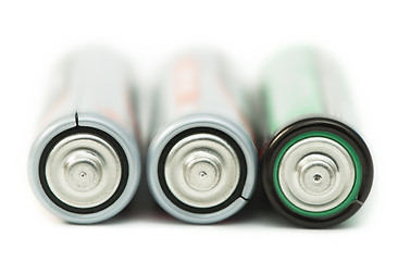 Image showing Three batteries close up