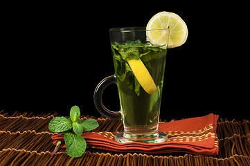 Image showing Cup of mint tea