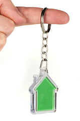 Image showing Keychain with figure of green house