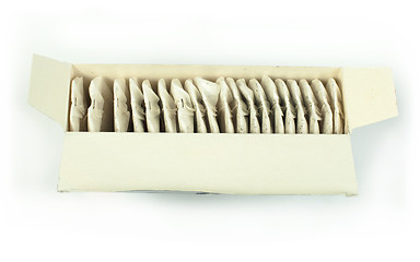 Image showing Tea bags white isolated in box