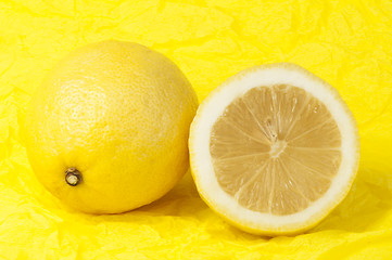 Image showing Lemon on a yellow background