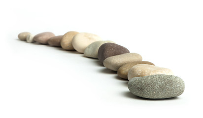 Image showing Stacked stones white isolated