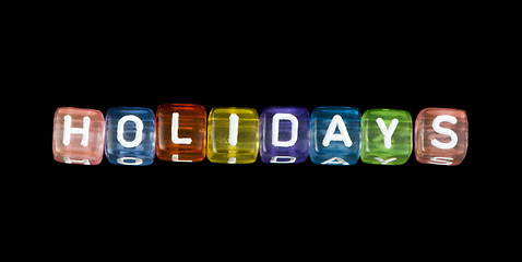 Image showing Word holiday