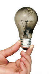 Image showing Old burned light bulb