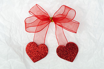 Image showing Ribbon and hearts