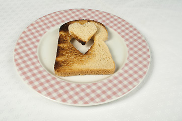 Image showing Toast with heart-shaped