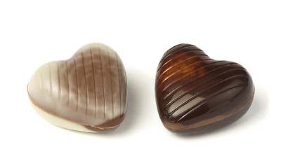 Image showing Chocolates in the shape of hearts