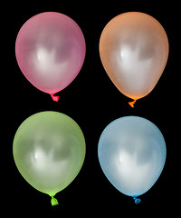Image showing Set of inflated balloons from different colors