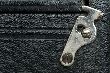 Image showing Old vintage black leather background