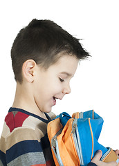 Image showing Boy with schoolbag