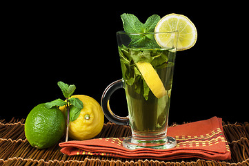 Image showing Cup of mint tea