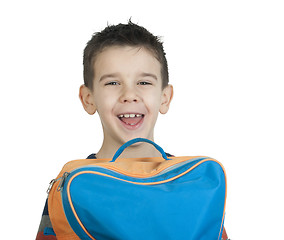 Image showing Boy with schoolbag