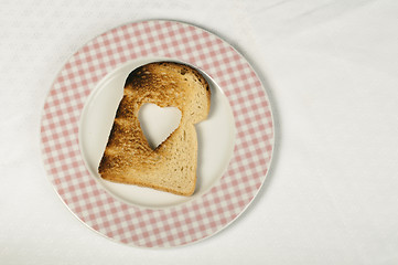 Image showing Toast with heart-shaped