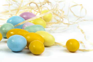 Image showing Small multicolored eggs