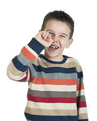 Image showing Child pick his nose