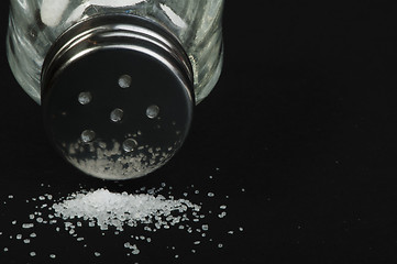 Image showing Salt on black background