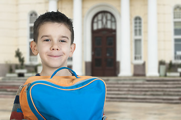 Image showing Boy with schoolbag