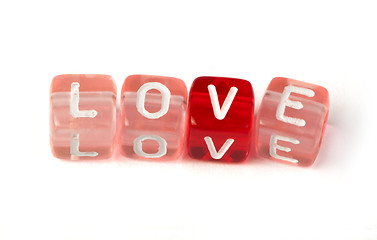 Image showing Word love on multicolored cubes