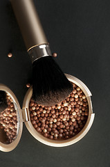 Image showing Make up Brush and pearls