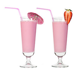 Image showing Strawberries milk shake