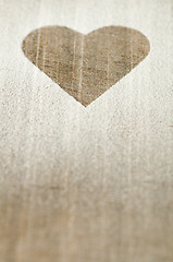 Image showing Heart pattern on an old wooden board