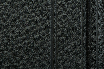 Image showing Old vintage black leather background