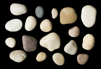 Image showing Set of sea stones black isolated