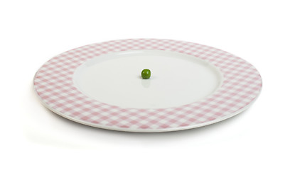 Image showing Plate with peas white isolated