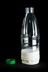 Image showing Plastic transparent bottle with milk