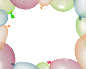 Image showing Border of inflated balloons from different colors