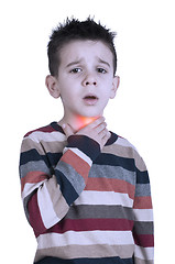 Image showing Child have sore throat sick